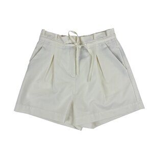 Kardashian Kollection Cream Shorts Womens Size S High-Waisted Pleated With Tie W